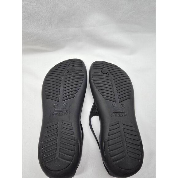 Crocs Serena Sexi Women's Size 5 Black Thong Slingback Flip Flop Sandal Rare - Picture 3 of 6